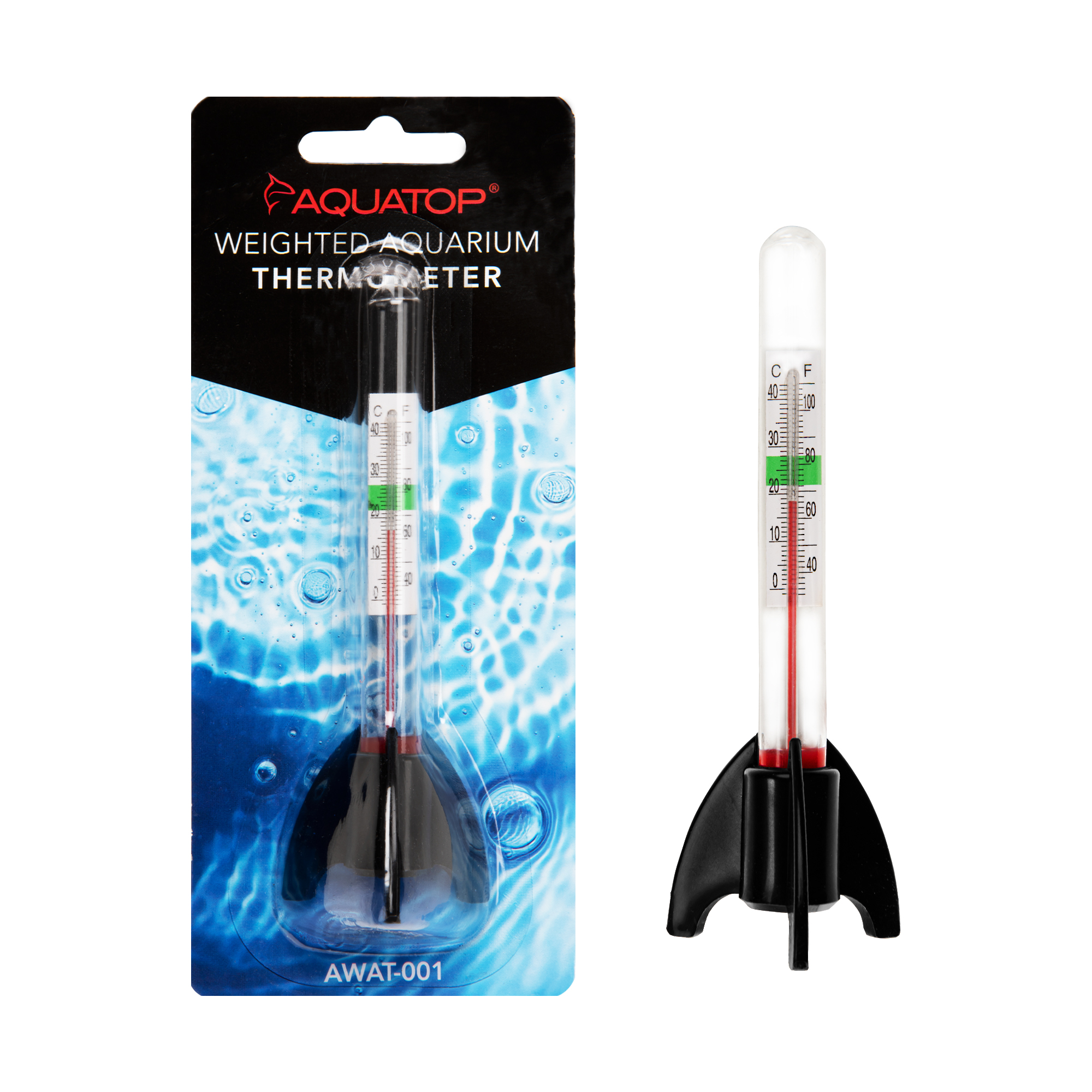 AQUATOP AWAT-001 Weighted Glass Thermometer With Claw